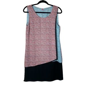 BCBG Max Azria dress Haley Tank asymmetrical shift layered colour block